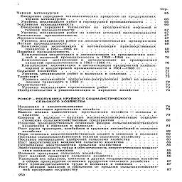 Стр.

Черная  металлургия      ......................        65

Внедрение передовых технологических процессов на предприятиях

черной металлургии.....................        66

Уровень механизации работ в горнорудной промышленности   ...        66

Топливная   промышленность...................        66

Внедрение  передовой   технологии   на    предприятиях   нефтяной  и

газовой промышленности...................        67

Уровень механизации работ на шахтах угольной промышленности       67

Химическая   промышленность..................        67

Лесозаготовки.........................        67

Уровень механизации работ на лесозаготовительных   предприятиях       68

Легкая  промышленность.....................        68

Комплексная    механизация    и    автоматизация    производственных

процессов в 1961—1966 гг...................        68

Пищевая промышленность....................        69

Комплексная механизация и автоматизация на предприятиях мяс-
ной и  молочной  промышленности  в   1958—1966 гг.......       70

Комплексная     механизация   и    автоматизация    на    предприятиях

сахарной промышленности в 1961—1966 гг...........        70

Комплексная   механизация  и автоматизация предприятий хлебопе-
карной и кондитерской промышленности в 1961—1966 гг.     ...       70

Сельское хозяйство    ....   ...................        71

Уровень механизации работ в колхозах и совхозах   .......        71

Транспорт      ...........................        72

Уровень механизации   погрузочно-разгрузочных   работ на промыш-
ленном транспорте в 1966 г...........,......        72

Строительство   ..........................        73

Уровень механизации строительных работ...........        73'

Изобретательство и рационализация в   народном  хозяйстве    ....        74

РСФСР-РЕСПУБЛИКА КРУПНОГО СОЦИАЛИСТИЧЕСКОГО
СЕЛЬСКОГО ХОЗЯЙСТВА

Изменения   в  землепользовании    .....   ............        78

Коллективизация крестьянских хозяйств.............        79

Вместо  мелких  единоличных    крестьянских   хозяйств — совхозы   и

колхозы............................        79

Совхозы   и   колхозы — крупные   высокомеханизированные   социали-
стические сельскохозяйственные предприятия..........        80

Наличие производственных основных фондов сельскохозяйственного

назначения в совхозах и колхозах   ...............        81

Рост парка тракторов, комбайнов и грузовых автомобилей в сельском

хозяйстве...........................        82

Парк основных сельскохозяйственных машин в совхозах и колхозах       82

Поставка сельскохозяйственной техники сельскому хозяйству   ....        83

Поставка минеральных удобрений сельскому хозяйству......        83

Рост энергетических мощностей сельского хозяйства........        84

Потребление электроэнергии  сельским  хозяйством     ........        85

Энерговооруженность труда и обеспеченность энергетическими мощнос-
тями колхозов и совхозов     ...................        85

Валовая  продукция сельского хозяйства       ............        86

Рост валовой  продукции сельского хозяйства     ..........        86

Удельный вес колхозов, совхозов и других государственных хозяйств

в общем производстве основных продуктов сельского хозяйства   .   .        87

Рост производительности труда в  колхозах и совхозах......        87

Рост доходов колхозов и населения от продажи сельскохозяйствен-
ной продукции государству         .................        87

250