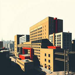  
	Это архитектурное изображение показывает сложную композицию современных зданий, контрастирующую с небом, демонстрируя городскую планировку. 
 
	  
 
	Сцена состоит из множества прямоугольных зданий разной высоты и формы, расположенных в основном в переднем плане, создавая визуальную сложность. Здания имеют различные цвета и материалы, с преобладанием бежевых и серых тонов, с яркими красными акцентами на некоторых элементах. Композиция подразумевает перспективу, поскольку здания увеличиваются в размере и исчезают вдали, создавая ощущение глубины. На переднем плане видны менее высокие здания, а дальше в перспективе виден городской пейзаж, показывающий горизонт с другими высотными зданиями. 
 
	  
 
	На изображении нет конкретных субъектов, кроме архитектурных элементов. Здания, представленные в различных геометрических формах, характеризуются прямоугольными формами, окнами, плоскими крышами и различными архитектурными деталями. Некоторые здания украшены красными элементами, которые привлекают внимание зрителя и добавляют цветовой контраст. Одно здание, кажется, имеет небольшую фигуру человека, что показывает масштаб и масштаб композиции. 
 
	  
 
	Изображение выполнено в архитектурном стиле, с использованием цифровых инструментов для создания реалистичного рендеринга.  Оптимально используются пропорции, тени и освещение, которые создают ощущение глубины и объема. Четкость линий и использование геометрических форм демонстрируют современный минимализм. 
 
	  
 
	Действие разворачивается в светлое время суток, вероятно, солнечным днем, так как тени четкие и направлены. Свет падает сверху, что создает акцент на текстуре зданий и подчеркивает их трехмерность. Фон представлен небом, которое кажется чистым и без облаков, что добавляет ощущение простоты и простора. Атмосфера сдержанная и отражает городской образ жизни. 
