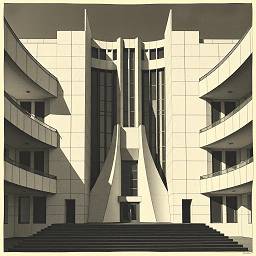  
	На фотографии изображено величественное здание в стиле модернизма с высоким центральным шпилем, возвышающимся над другими элементами архитектуры на фоне яркого голубого неба. 
 
	  
 
	Композиция фотографии симметрична и сбалансирована, здание находится в центре кадра, что подчеркивает его монументальность. Главный элемент – высокий центральный шпиль – доминирует над остальной частью сооружения. Ступенчатые лестницы ведут к входной группе, обрамленной полукруглым архитектурным элементом, добавляя визуальную глубину. Боковые секции здания симметрично расположены по обе стороны от центральной части, создавая гармоничное и упорядоченное впечатление. Небо занимает большую часть верхнего пространства, подчеркивая масштаб здания. 
 
	  
 
	Основным объектом является здание, выполненное в стиле, сочетающем элементы модернизма и неоклассицизма. Центральный шпиль имеет вертикальные полосы, создавая ритм и динамику. Фасад здания выполнен из светлого материала, вероятно, бетона или камня, что придает ему элегантный и строгий вид. Большие окна в боковых секциях обеспечивают освещение внутренних помещений. На крыше центральной части здания виден шпиль, увенчанный антенной или флагштоком. 
 
	  
 
	Фотография выполнена в реалистичной манере, с акцентом на четкость линий и текстур. Видна игра света и тени, подчеркивающая формы и объемы здания. В цветовой палитре преобладают нейтральные тона – оттенки белого и серого, контрастирующие с насыщенным голубым небом. Техника съемки создает ощущение глубины и объема, придавая изображению пространственность. 
 
	  
 
	Съемка проводилась в ясный солнечный день. Яркое голубое небо служит прекрасным фоном для здания. Солнечный свет мягко освещает фасад, создавая игру теней и подчеркивая архитектурные детали. Окружающая среда включает в себя ухоженный газон и аккуратно подстриженные деревья, создавая ощущение чистоты и порядка. Общая атмосфера – торжественная и монументальная, передающая мощь и значимость сооружения. 
