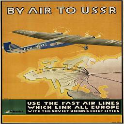 По воздуху в СССР. Используйте скоростные воздушные линии, которые связывают всю Европу с главными городами Советского Союза (1934 год)